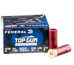 250 Rounds of 12ga Ammo by Federal Top Gun Sporting - 1 ounce #8 shot