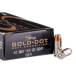 50 Rounds of .40 S&W Ammo by Speer Gold Dot LE - 165gr JHP